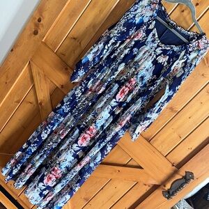 Robert Louis Summer Maxi Beach Wedding Guest Cruise Floral Maxi Dress Sz Large